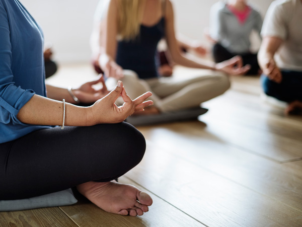 Group yoga meditation