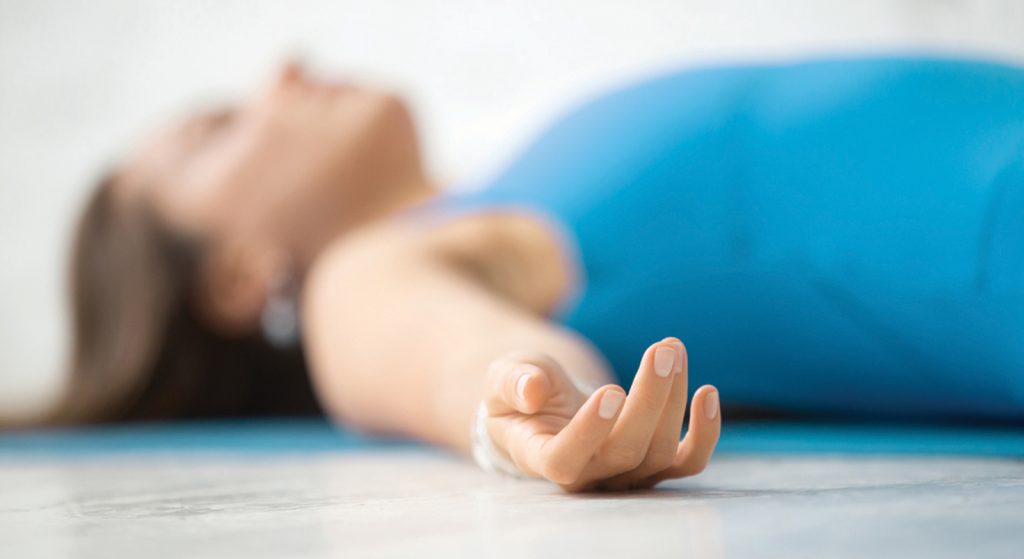 Woman doing Yoga Nidra meditation